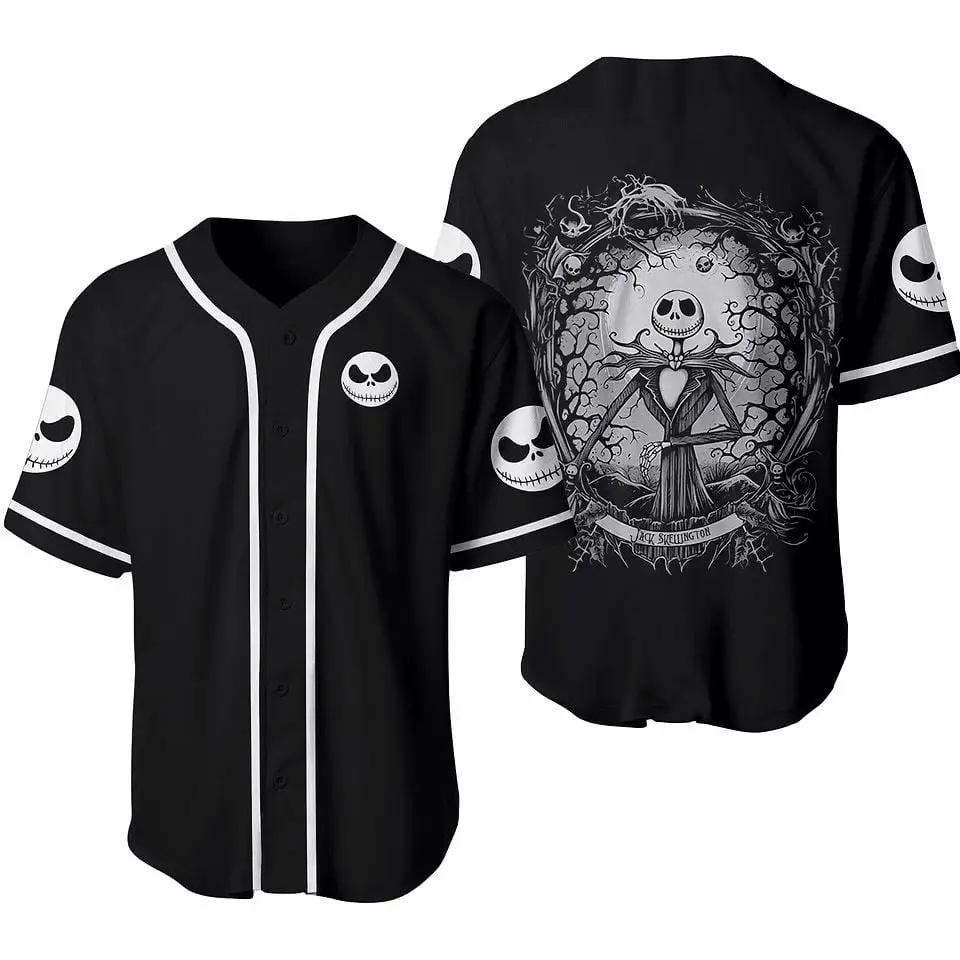 Unisex Gothic Skeleton Baseball Jersey – Spooky Halloween Shirt For Fans - Tazila Unisex Gothic Skeleton Baseball Jersey – Spooky Halloween Shirt For Fans - Tazila - Image 1