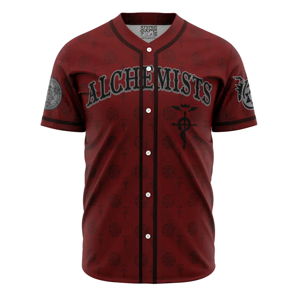 Unisex Red Alchemist Baseball Jersey - Anime Inspired, Casual Streetwear Top