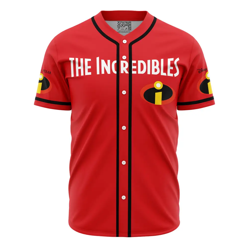 Unleash Your Superhero Style: Red 'The Incredibles' Baseball Jersey - Perfect For Fans!