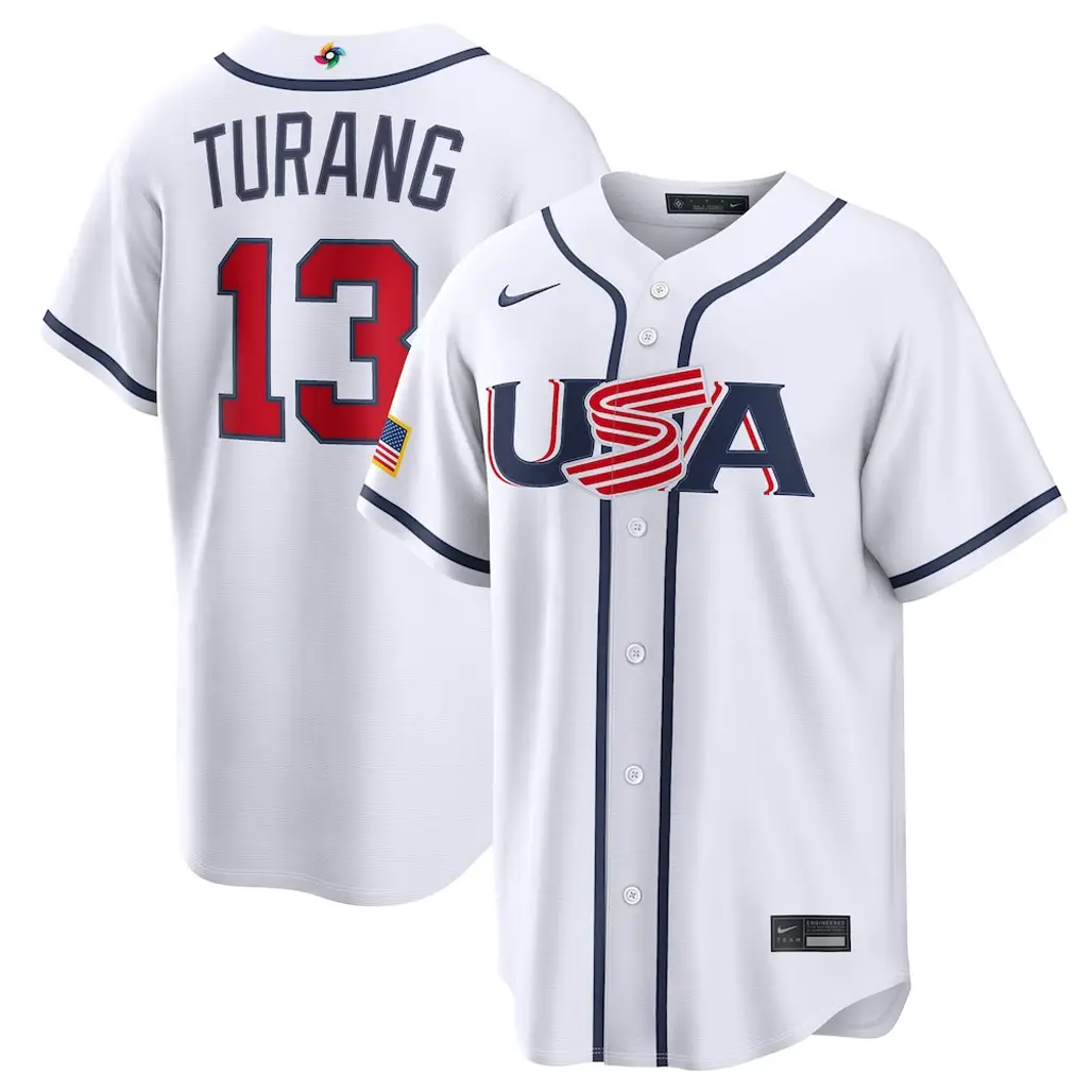 USA Baseball Brice Turang White 2026 World Baseball Classic Home Stadium Baseball Jersey - Tazila USA Baseball Brice Turang White 2026 World Baseball Classic Home Stadium Baseball Jersey - Tazila - Image 1