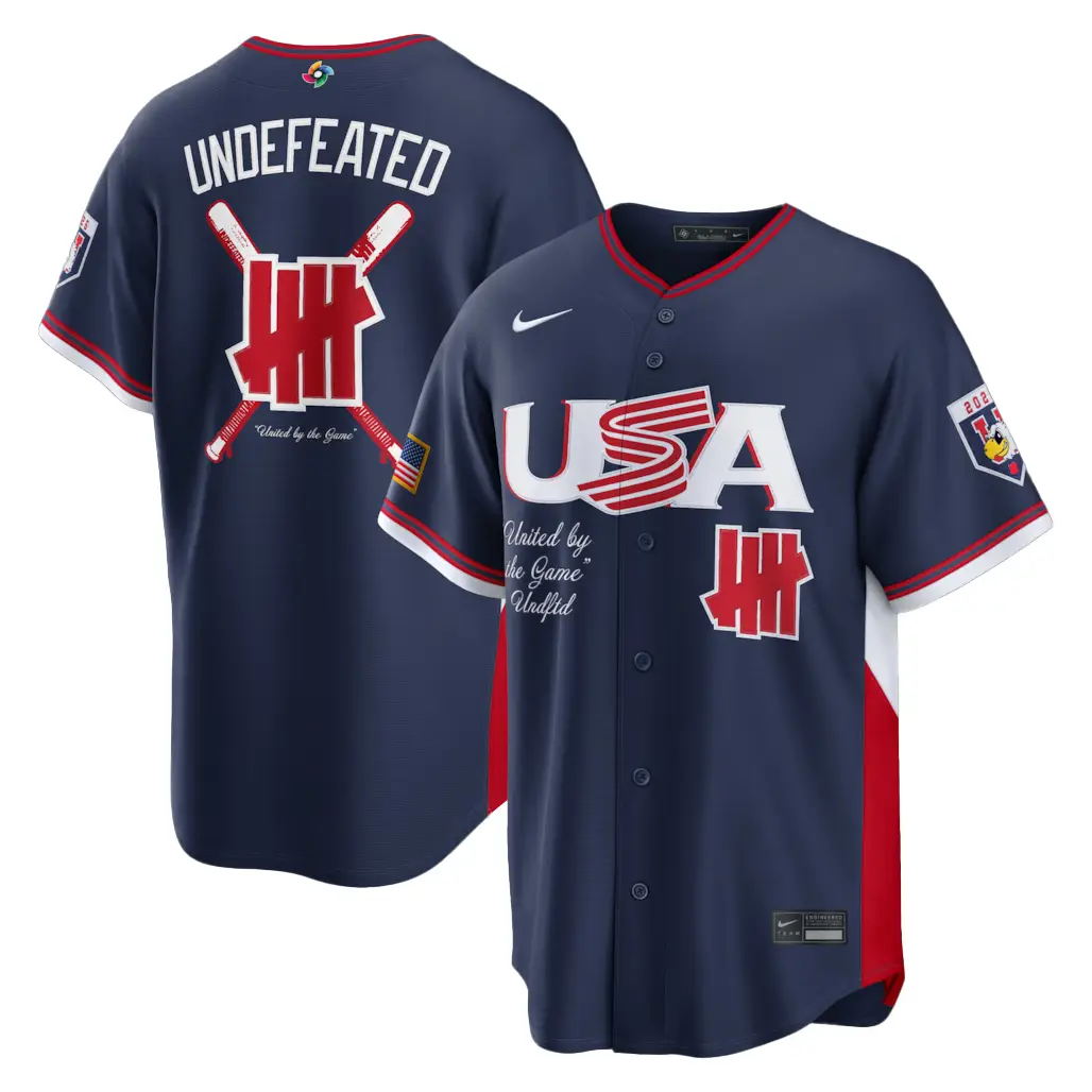 USA Baseball Undefeated Navy 2026 World Baseball Classic Stadium Baseball Jersey - Tazila