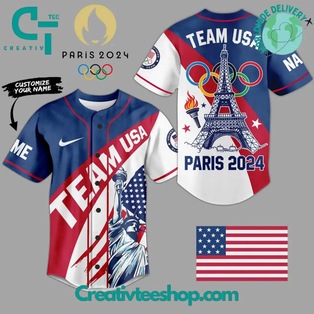 Usa Olympic Team Paris 2024 Baseball Jersey