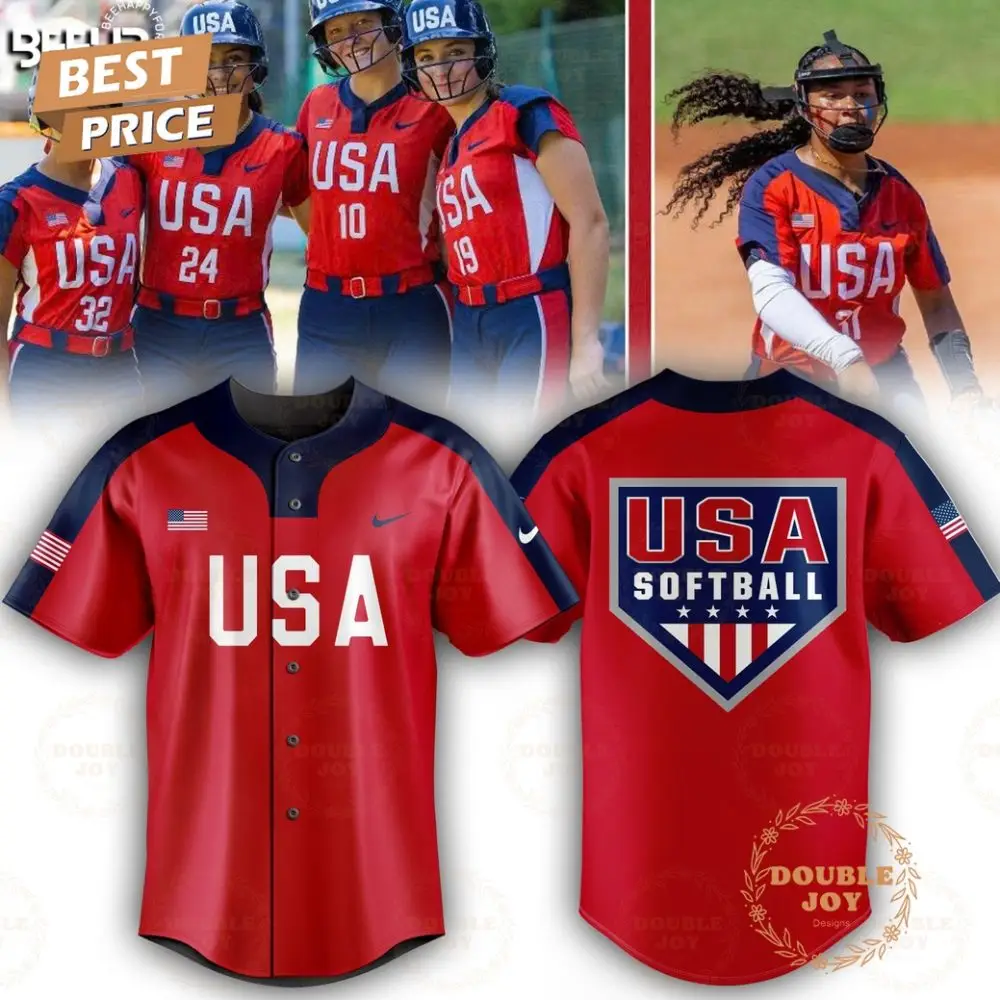 Usa Softball Team 2025 Limited Edition Baseball Jersey - Red