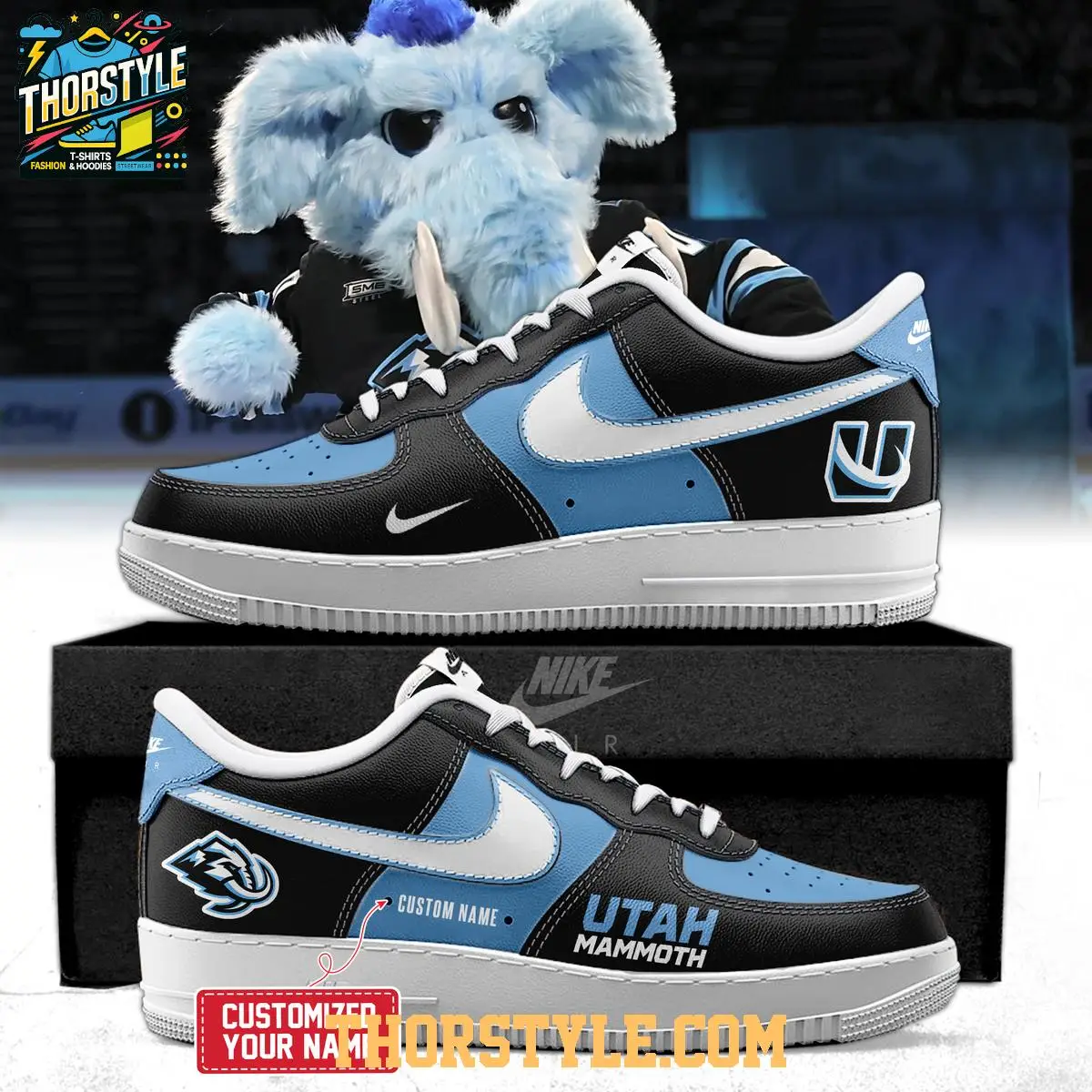 Utah Mammoth 2025 Hockey Tusks Up Personalized Air Force 1 Shoes Utah Mammoth 2025 Hockey Tusks Up Personalized Air Force 1 Shoes - Image 1