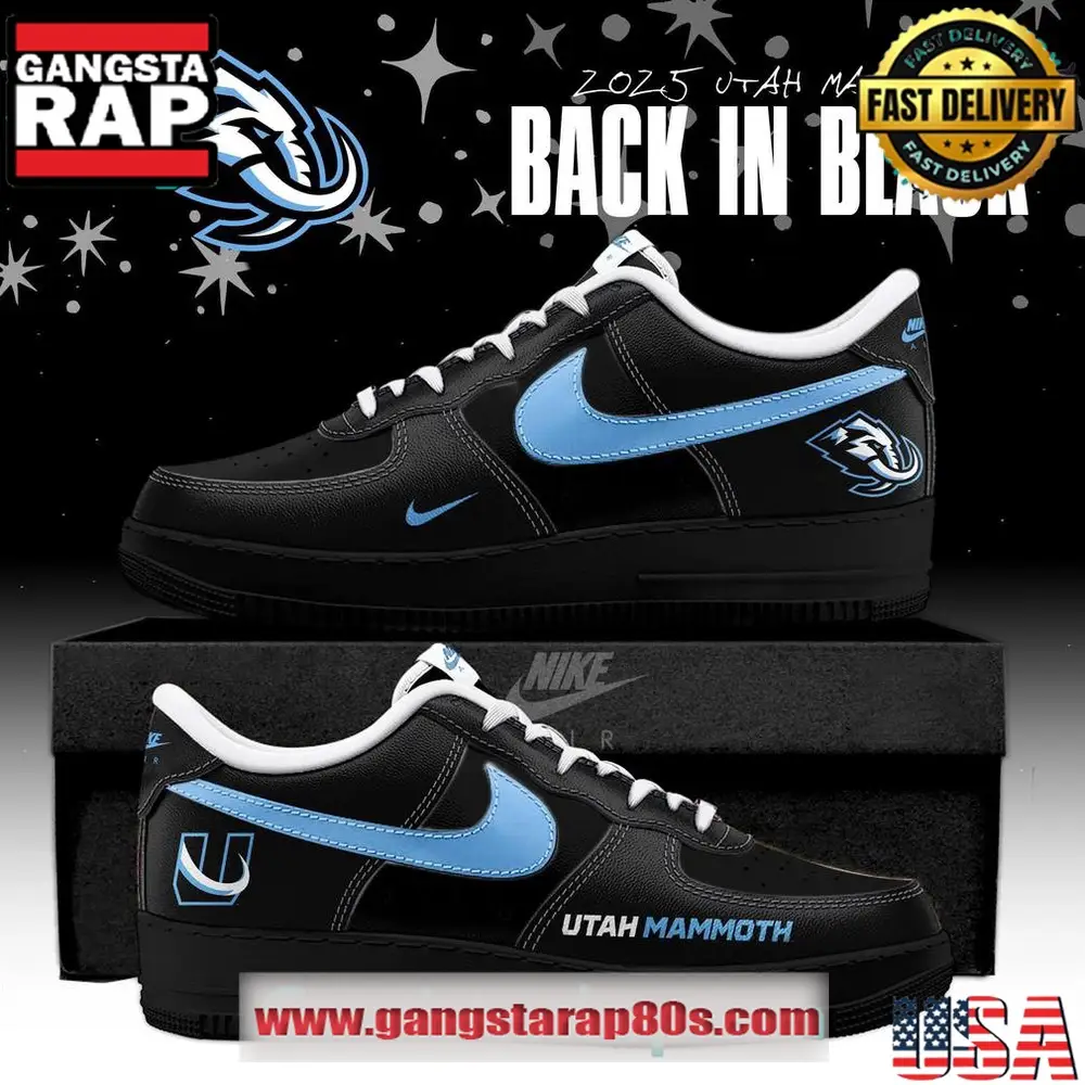 Utah Mammoth x Back In Black Special Edition Air Force 1 Running Sneakers Shoes