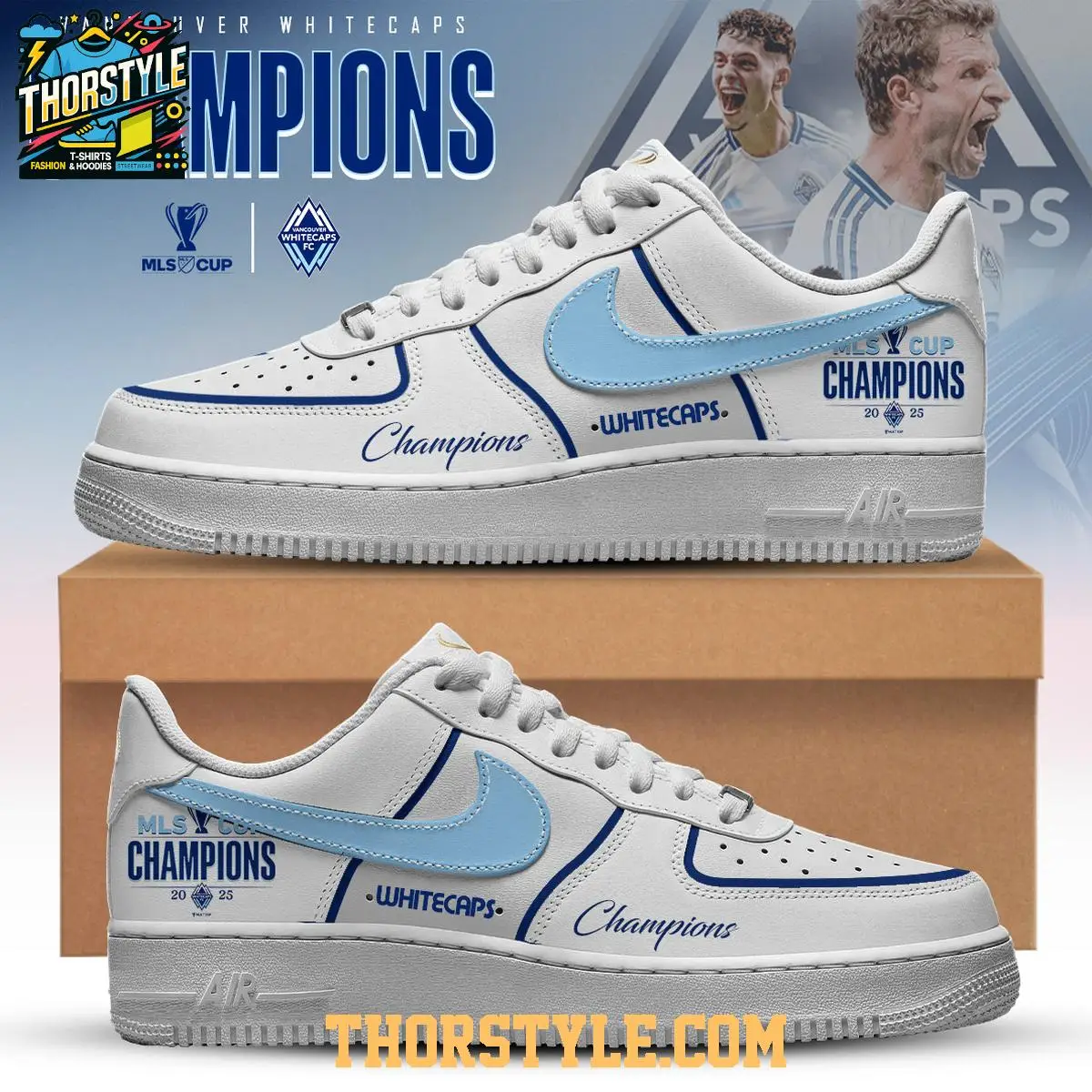 Vancouver Whitecaps MLS Champions 2025 Personalized Air Force 1