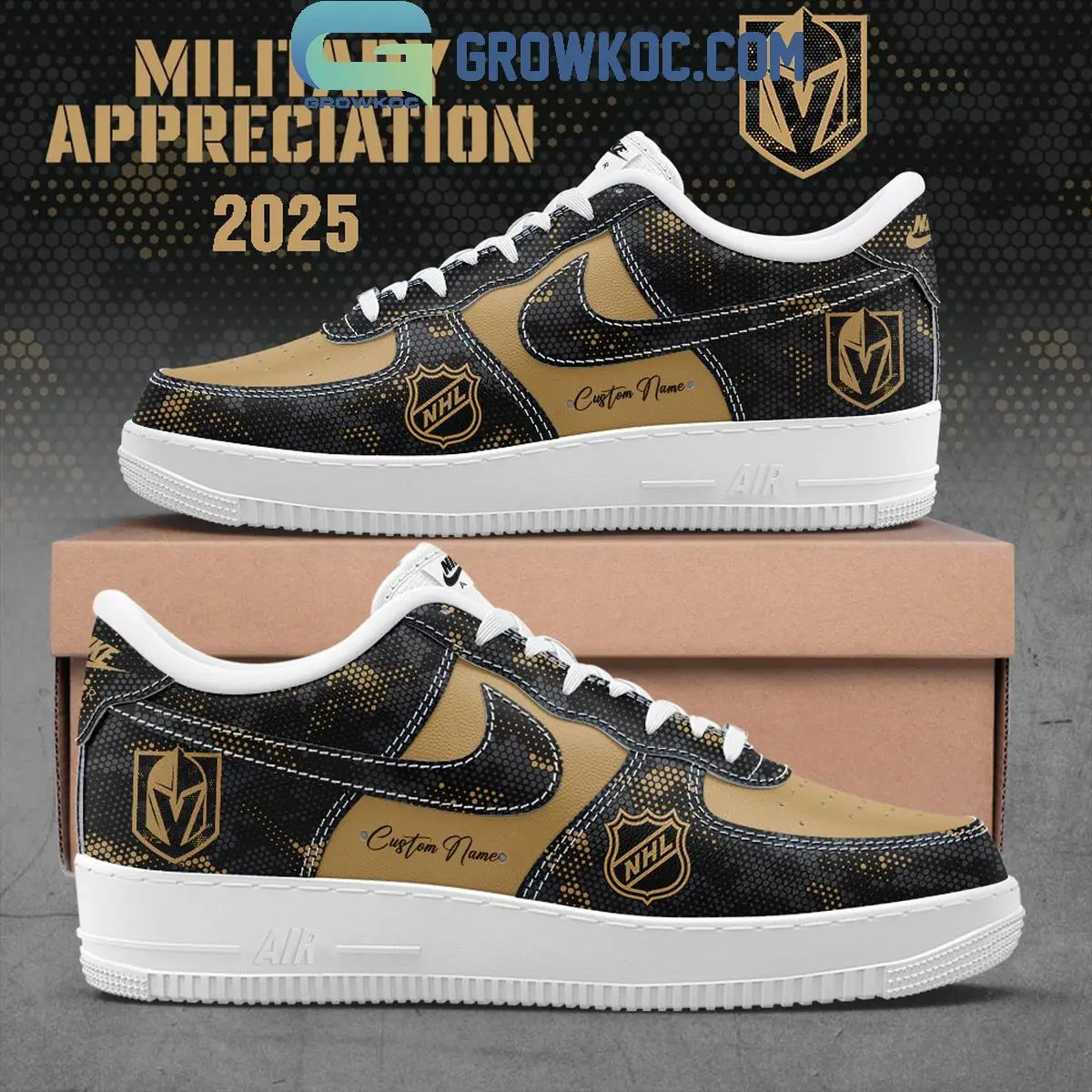 Vegas Golden Knights Military Appreciation 2025 Air Force 1 Shoes