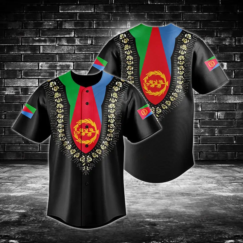 Vibrant African Heritage Baseball Jersey - Bold Colors & Cultural Design