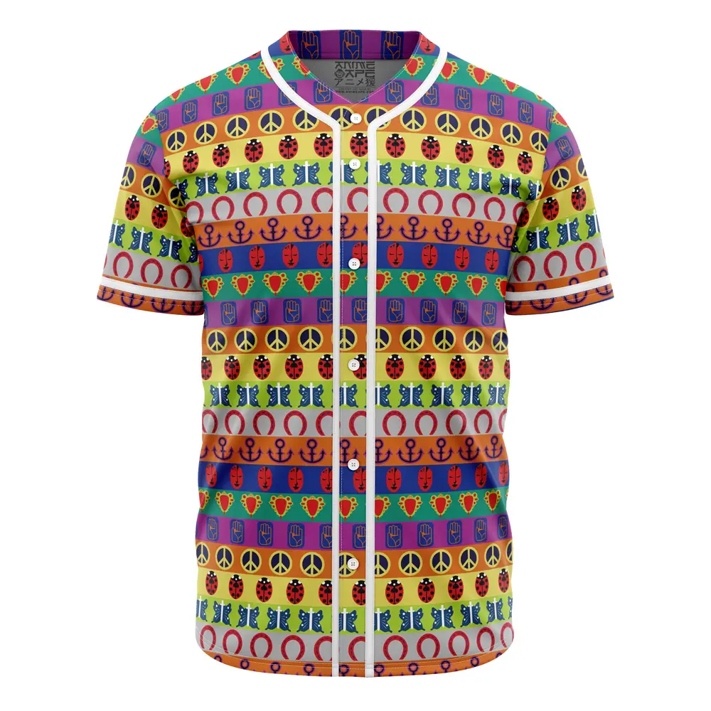 Vibrant Patterned Baseball Jersey - Unisex Colorful Graphic Shirt For Bold Style