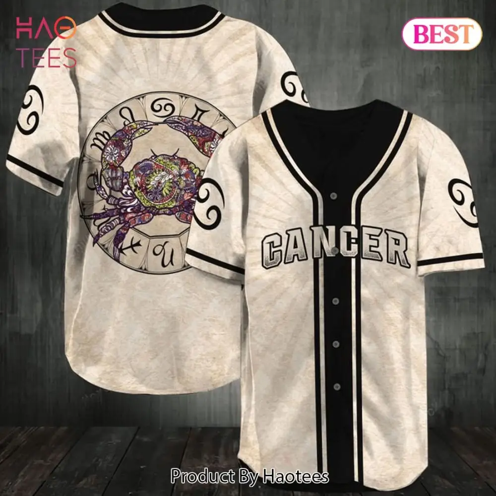Vintage Zodiac Cancer Baseball Jersey - Unique Astrological Graphic Tee , Haotees