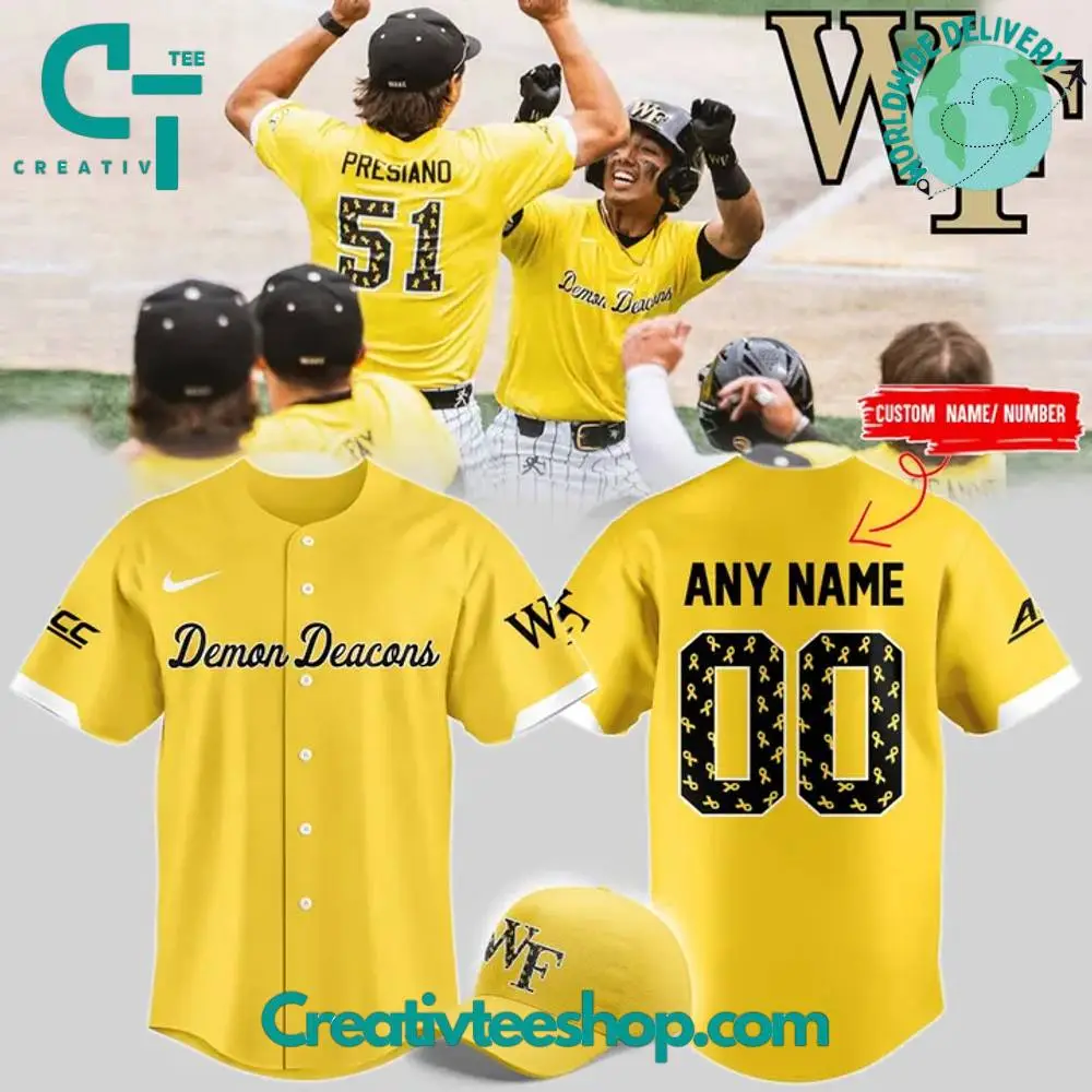 Wake Forest Demon Deacons X Brenner 2025 Special Yellow Baseball Jersey