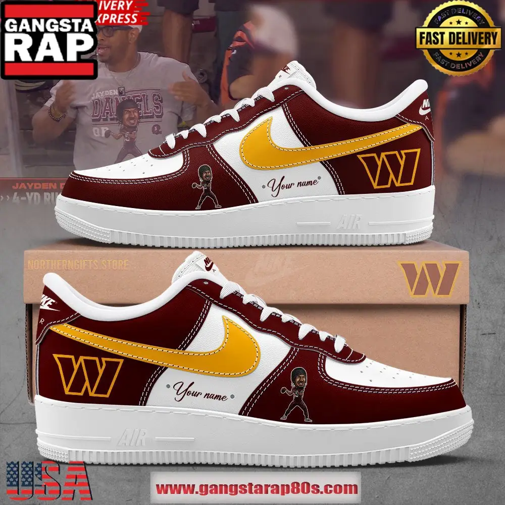 Washington Commanders Jayden Daniels Air Force 1 Running Sneakers Shoes