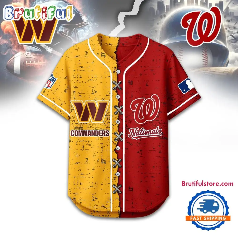 Washington Commanders Mix Washington Nationals Sporty New Design Baseball Jersey