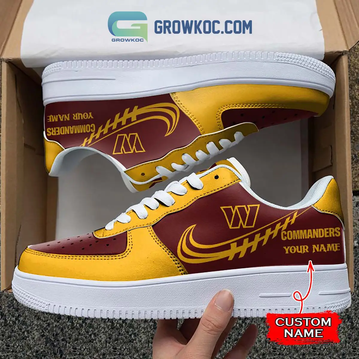 Washington Commanders Personalized Air Force 1 Sneaker Shoes Washington Commanders Personalized Air Force 1 Sneaker Shoes - Image 1