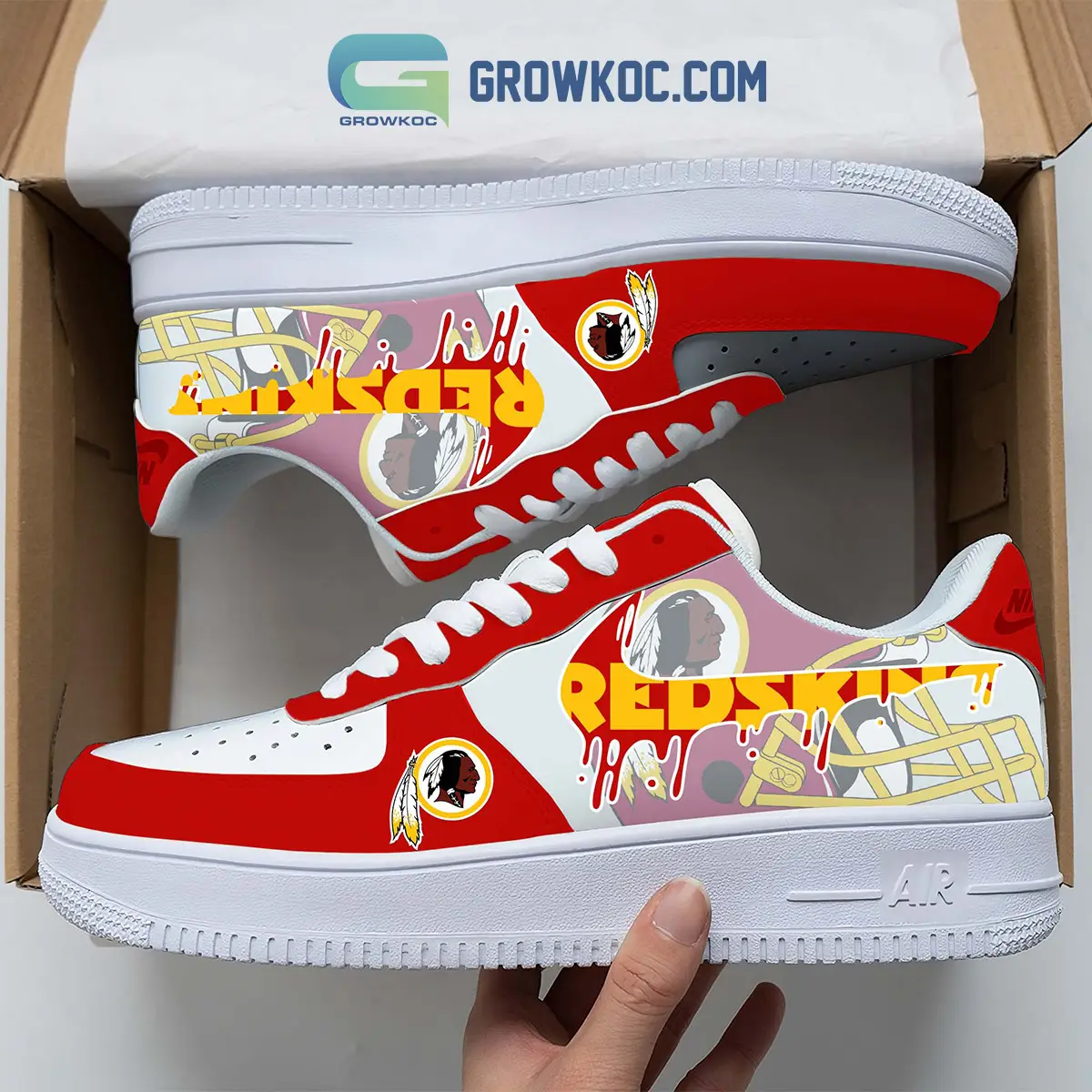 Washington Commanders Team Logo Fan Air Force 1 Shoes Washington Commanders Team Logo Fan Air Force 1 Shoes - Image 1