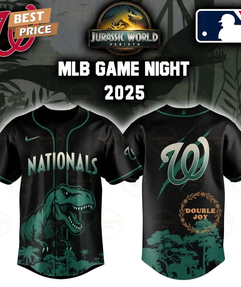 Washington Nationals Jurassic World Rebirth Game Night 2025 Special Edition Baseball Jersey