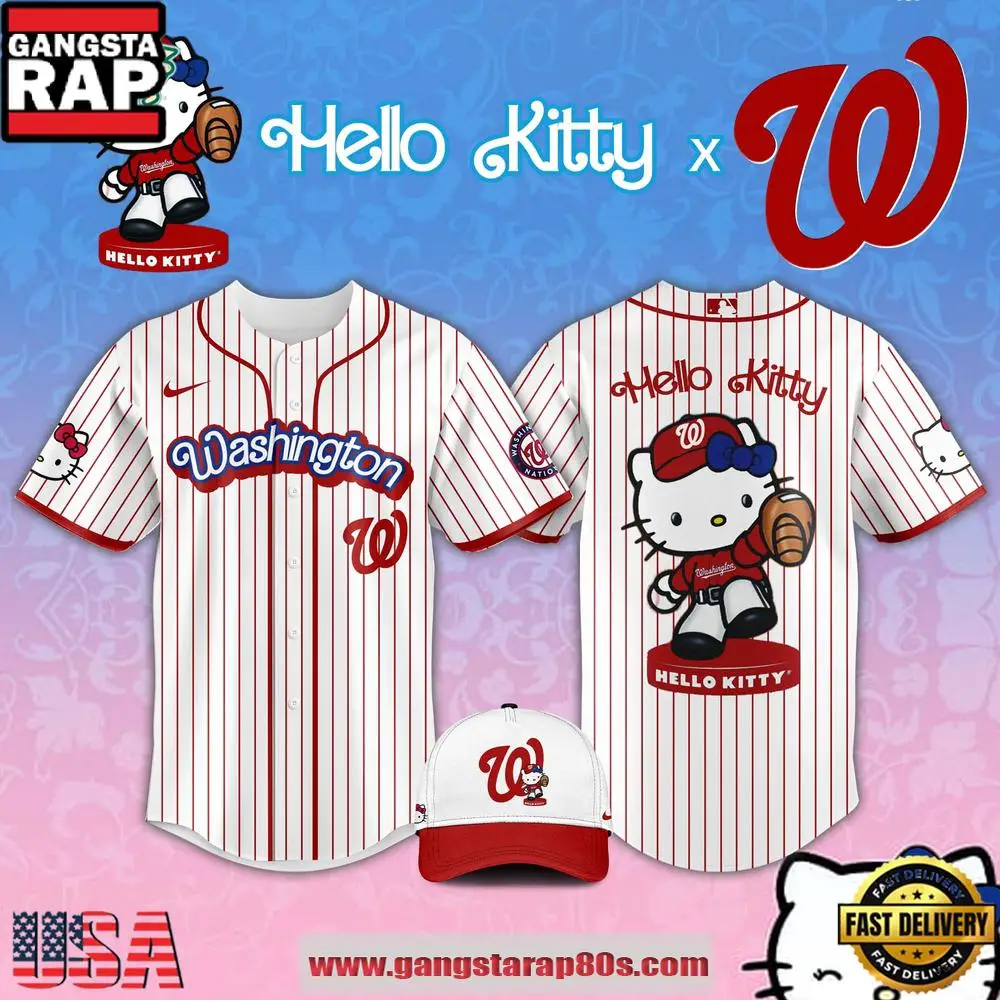 Washington Nationals MLB Hello Kitty Night 2026 Collector Baseball Jersey Shirt