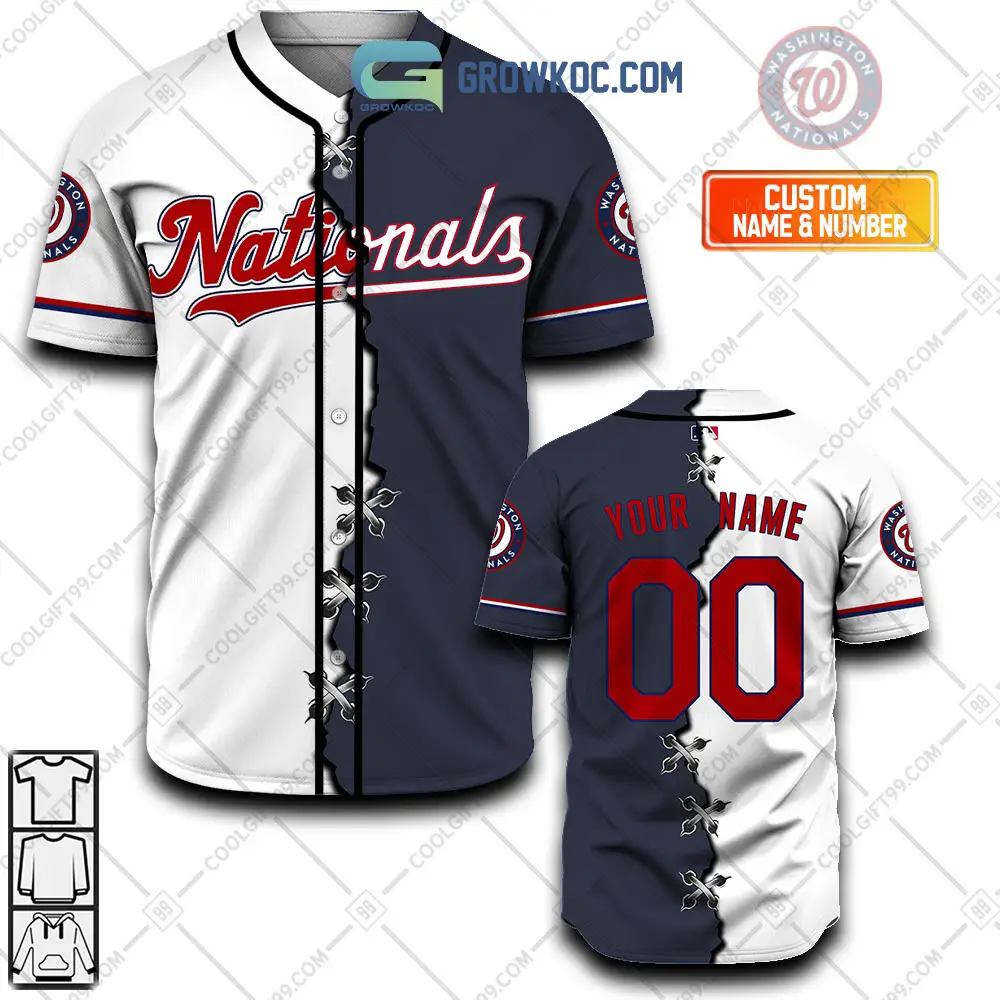 Washington Nationals MLB Personalized Mix Baseball Jersey