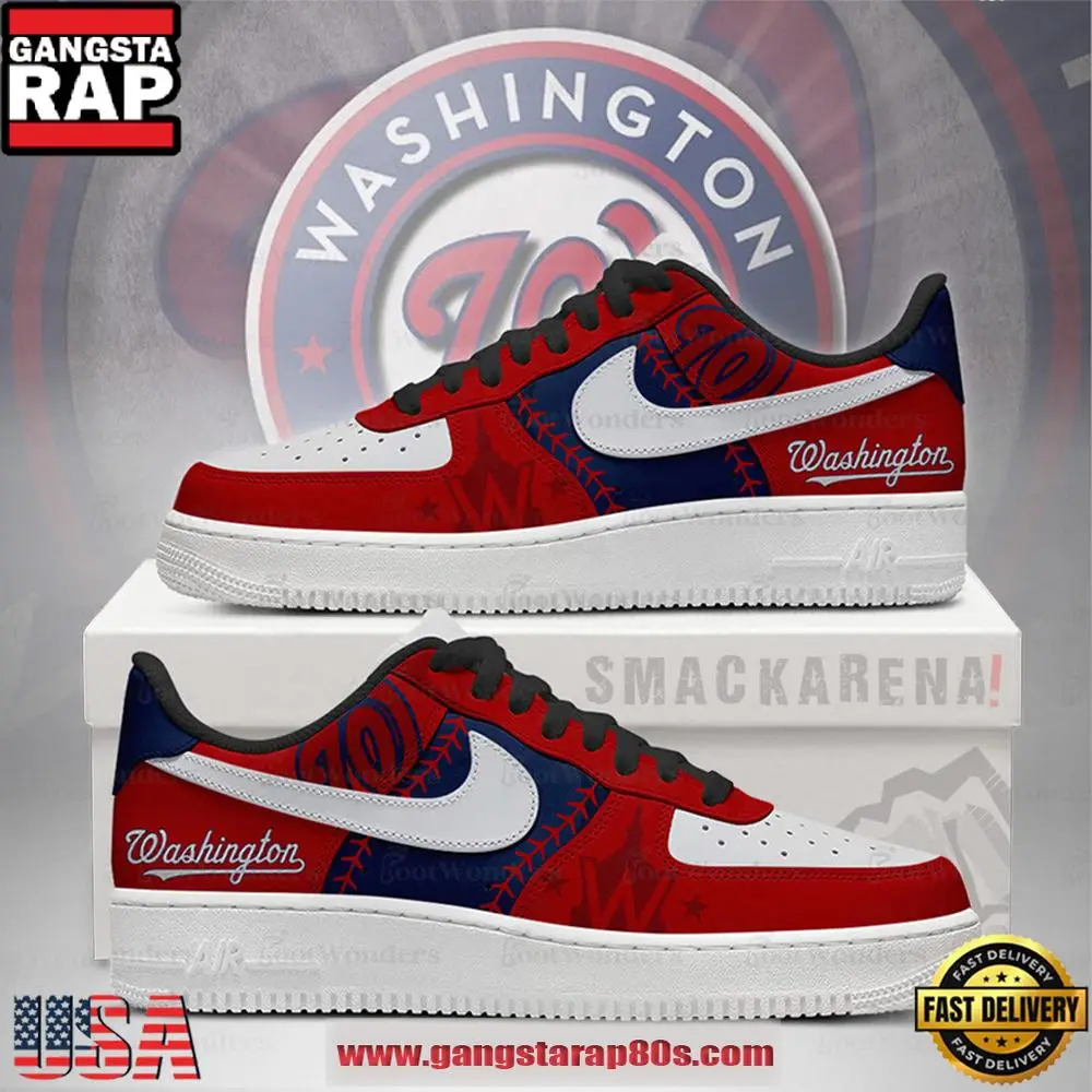 Washington Nationals MLB Unique Sports Air Force 1 Low Top Shoes Running Sneakers