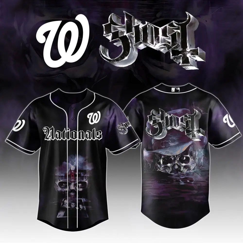 Washington Nationals Mlb X Ghost Night Show Custom Baseball Jersey