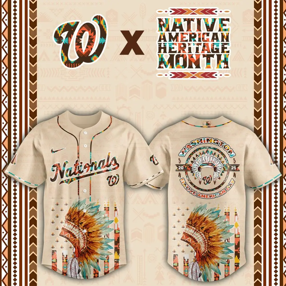 Washington Nationals Native American Heritage Month Custom Baseball Jersey