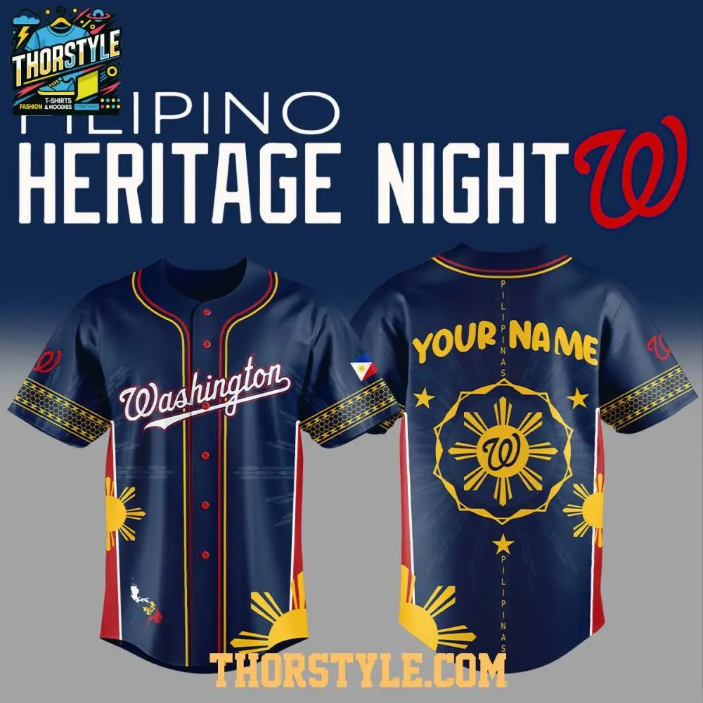 Washington Nationals Pinoy Filipino Heritage 2025 Culture Baseball Jersey Washington Nationals Pinoy Filipino Heritage 2025 Culture Baseball Jersey - Image 1