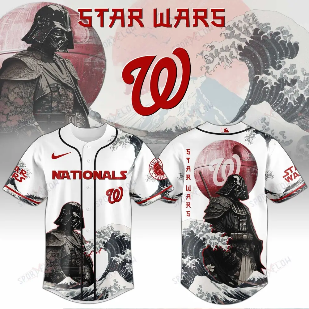 Washington Nationals X Star Wars Darth Vader Japanese Aesthetic Baseball Jersey