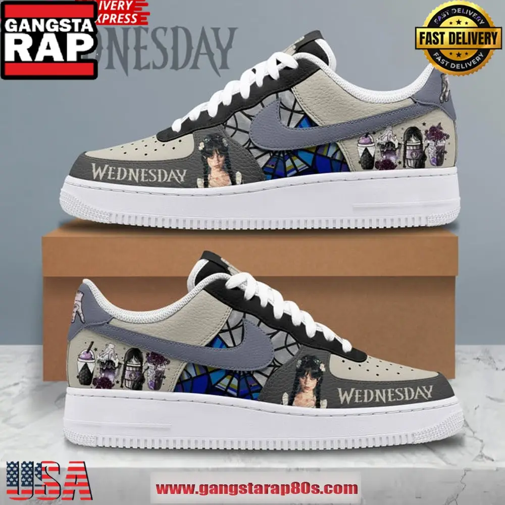 Wednesday Special Edition Air Force 1 Running Sneakers Shoes