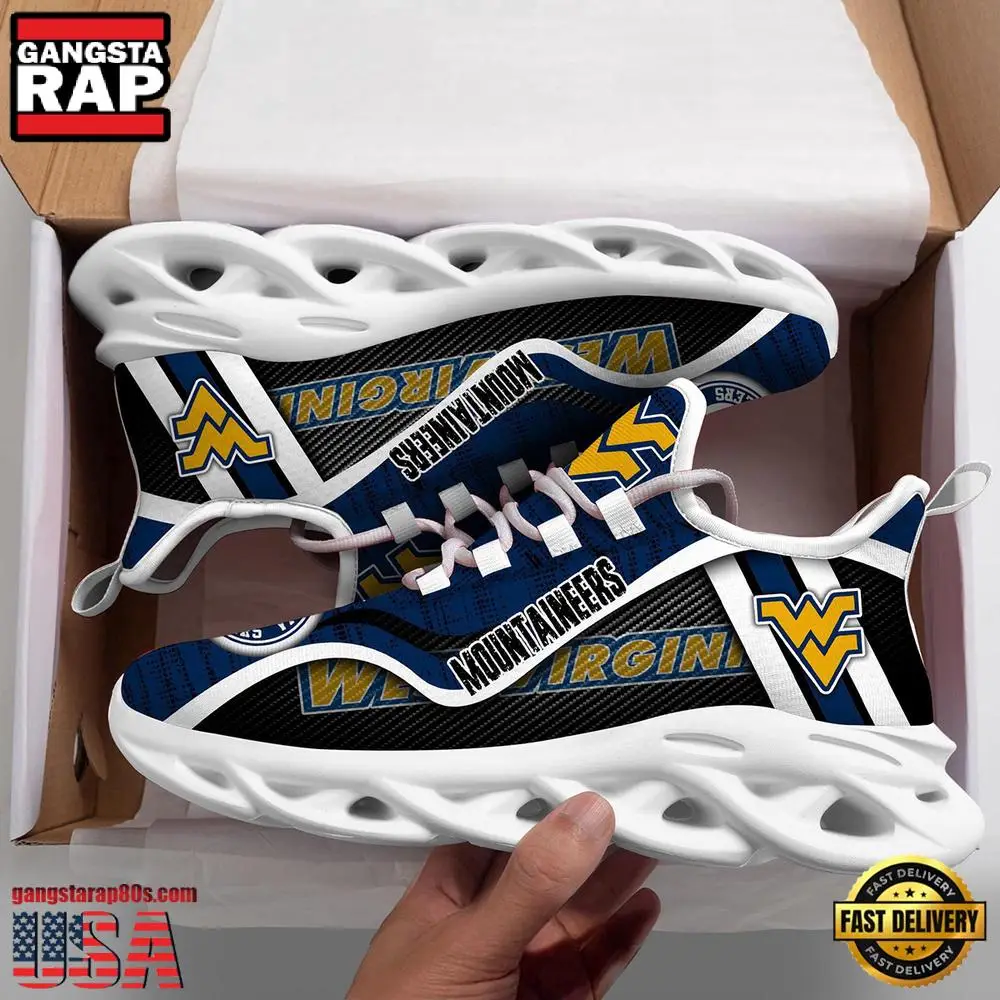 West Virginia Mountaineers NCAA Clunky New Design Max Soul Shoes, Running Sneakers