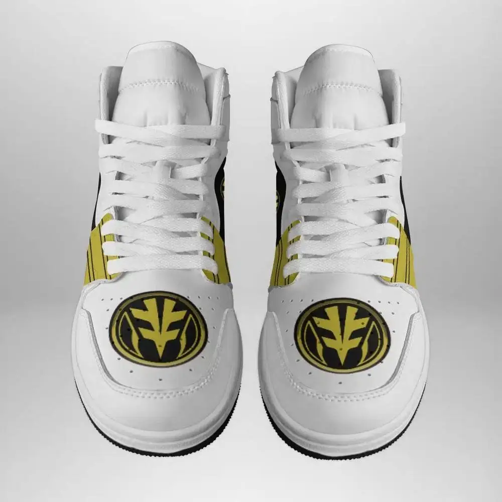 White Ranger Mighty Morphin Power Rangers AJ1 High Top Shoes