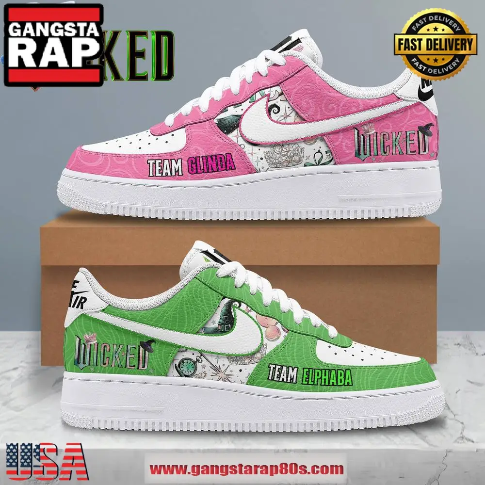 Wicked Opposite Pink Green Limited Edition Air Force 1 Running Sneakers Shoes Wicked Opposite Pink Green Limited Edition Air Force 1 Running Sneakers Shoes - Image 1