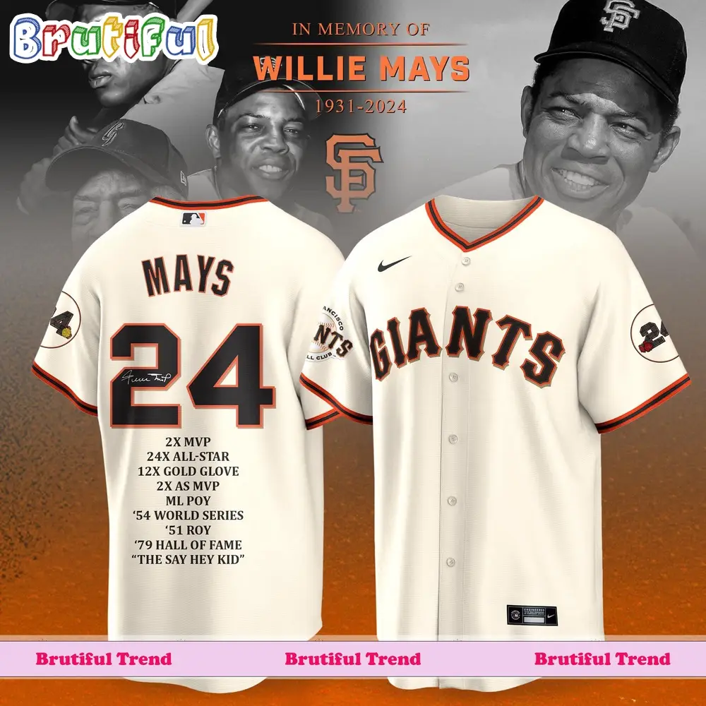 Willie Mays San Francisco Giants 1931-2024 Jersey Shirt