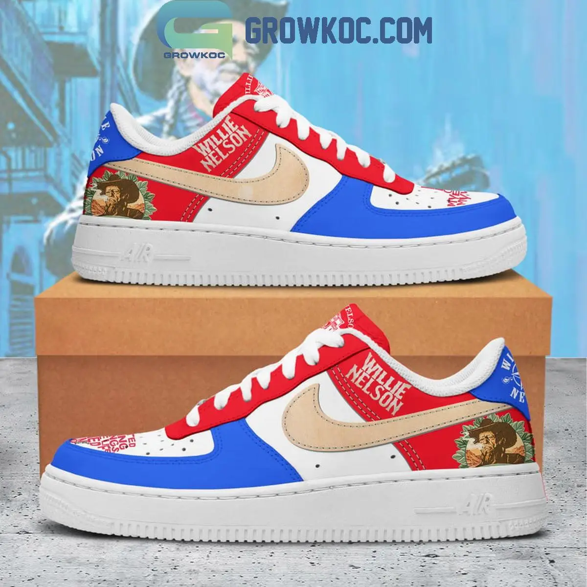 Willie Nelson My Whole Life Turned Around Air Force 1 Shoes Willie Nelson My Whole Life Turned Around Air Force 1 Shoes - Image 1