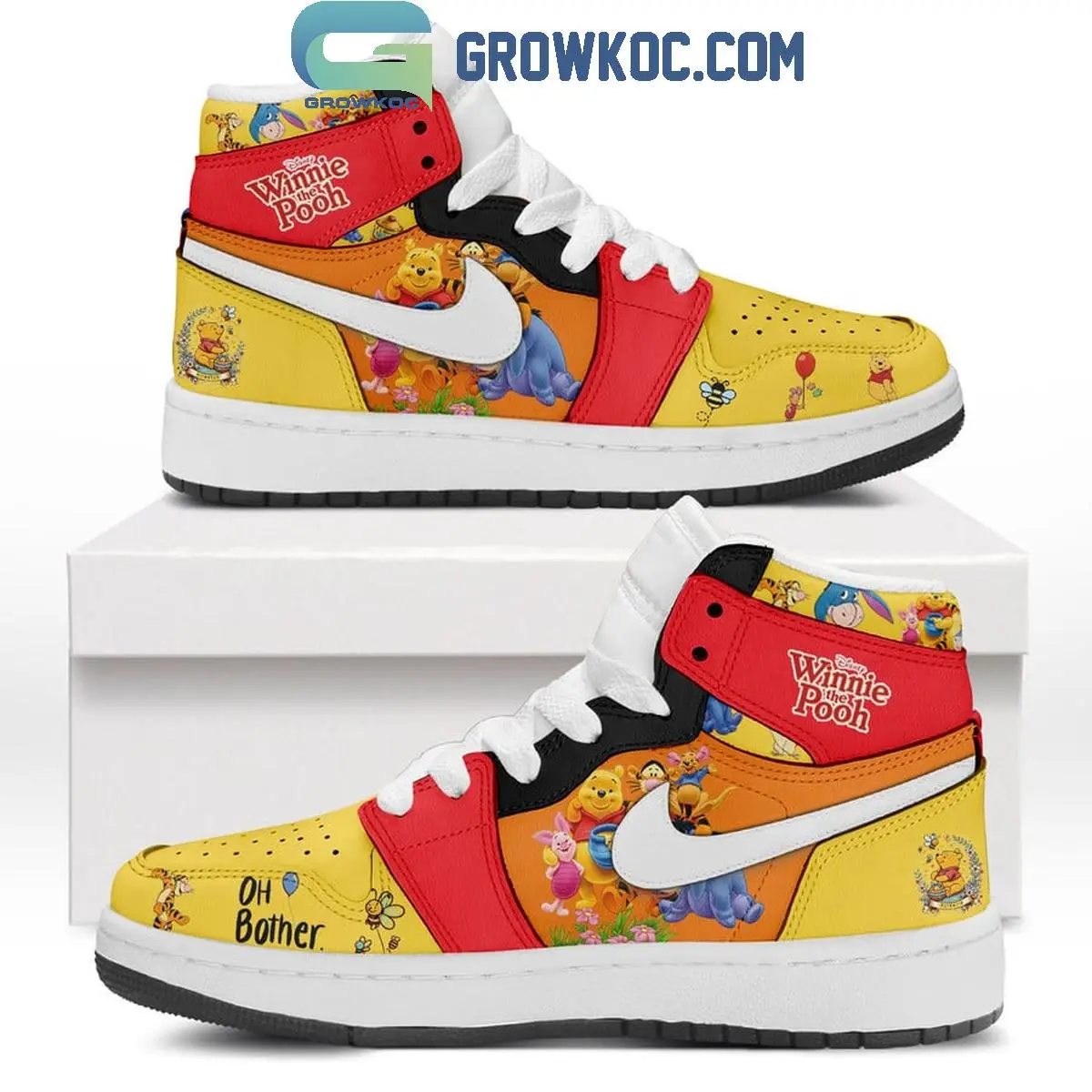 Winnie The Pooh And Friends Tigger Eeyore Piglet Honey Air Jordan 1 Shoes Winnie The Pooh And Friends Tigger Eeyore Piglet Honey Air Jordan 1 Shoes - Image 1