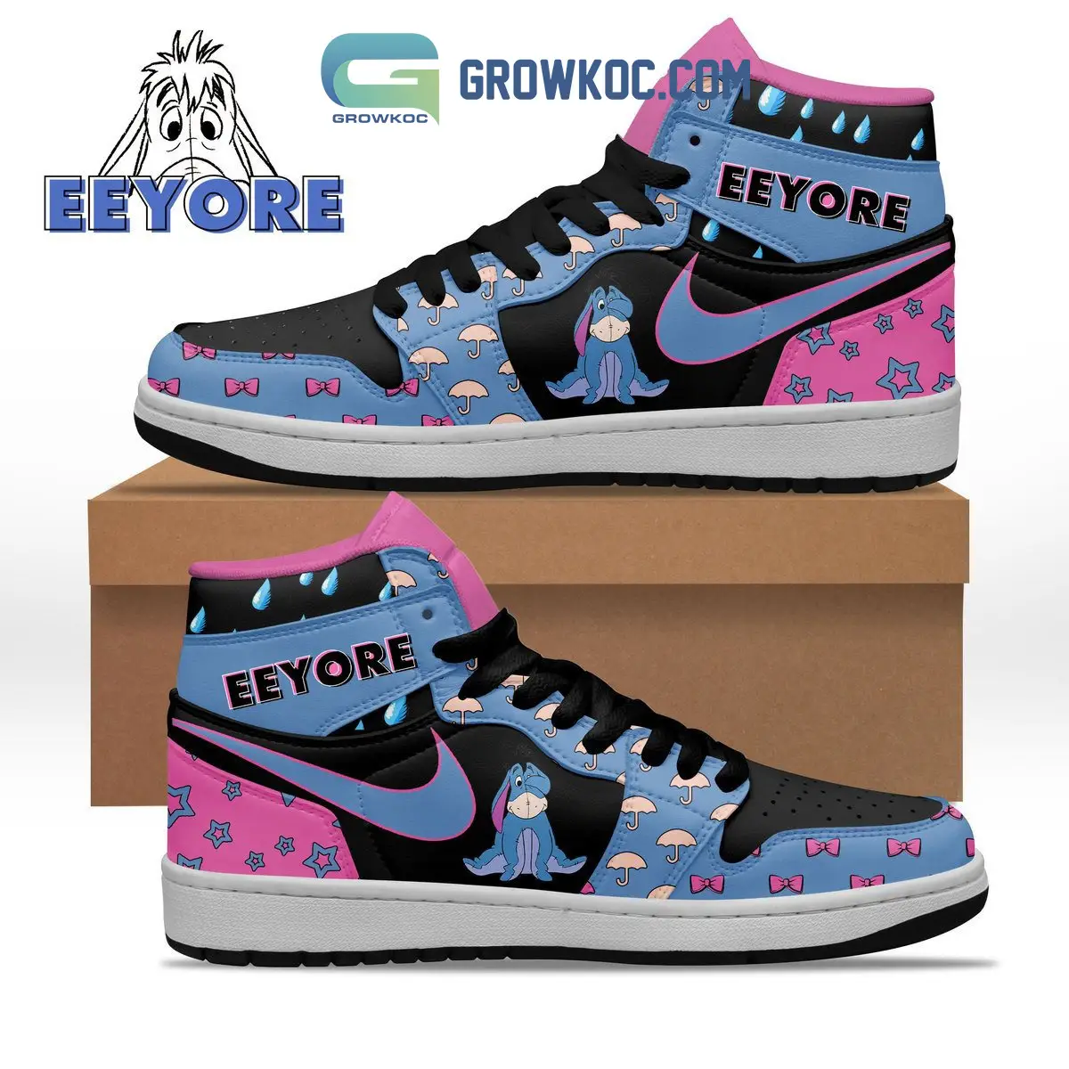 Winnie The Pooh Eeyore Air Jordan 1 Shoes
