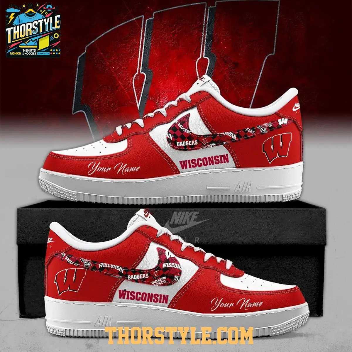 Wisconsin Badgers 2025 Freedom Campus Personalized Air Force 1 Shoes Wisconsin Badgers 2025 Freedom Campus Personalized Air Force 1 Shoes - Image 1