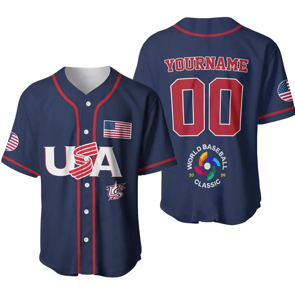 World Baseball Classic 2026 Usa Team Custom Name Number Jersey