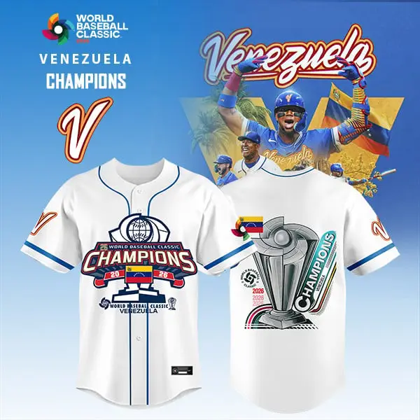 World Baseball Classic X Venezuela Champions 2026 Jersey White Venezuela Baseball