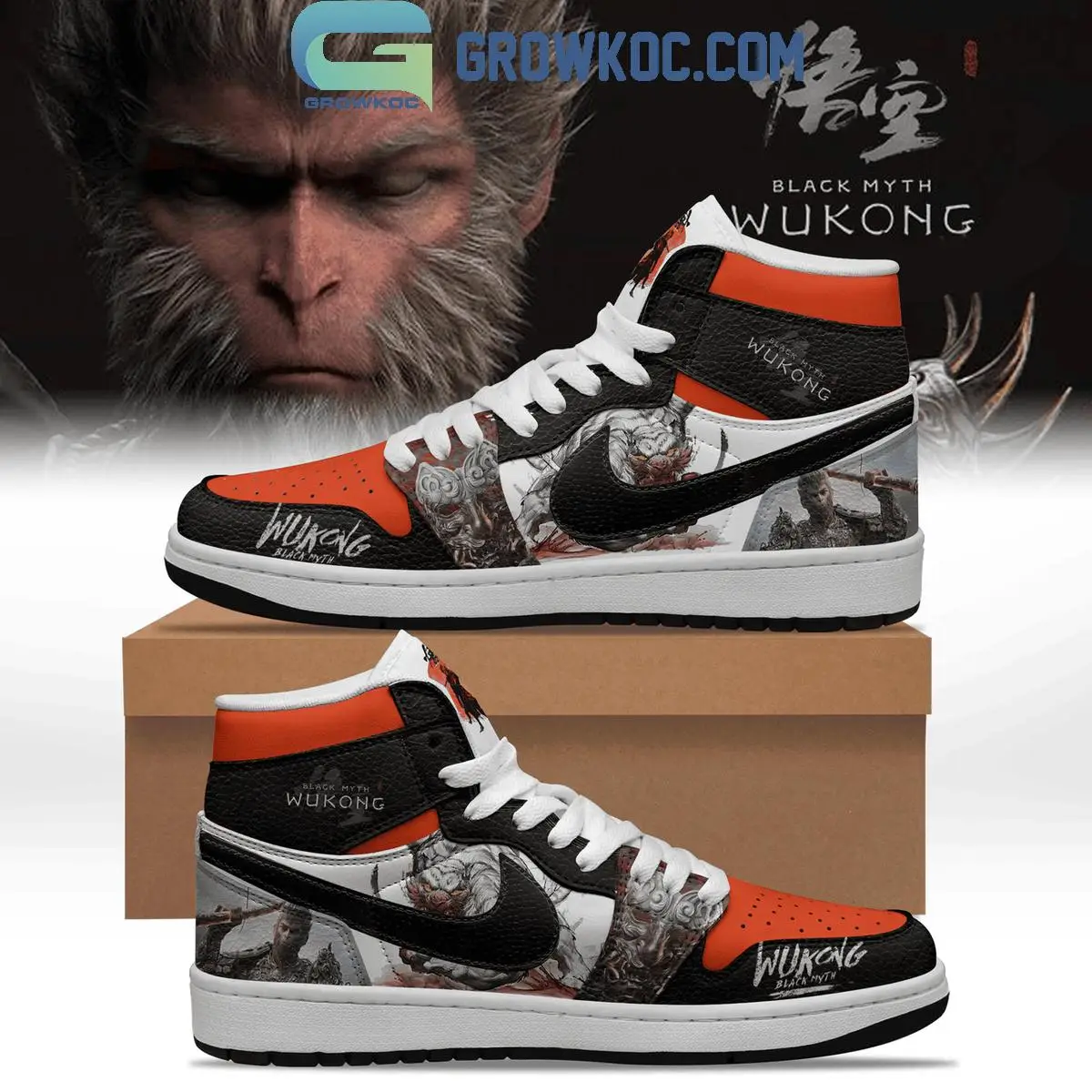 Wukong Black Myth 2024 Air Jordan 1 High Top Shoes Wukong Black Myth 2024 Air Jordan 1 High Top Shoes - Image 1