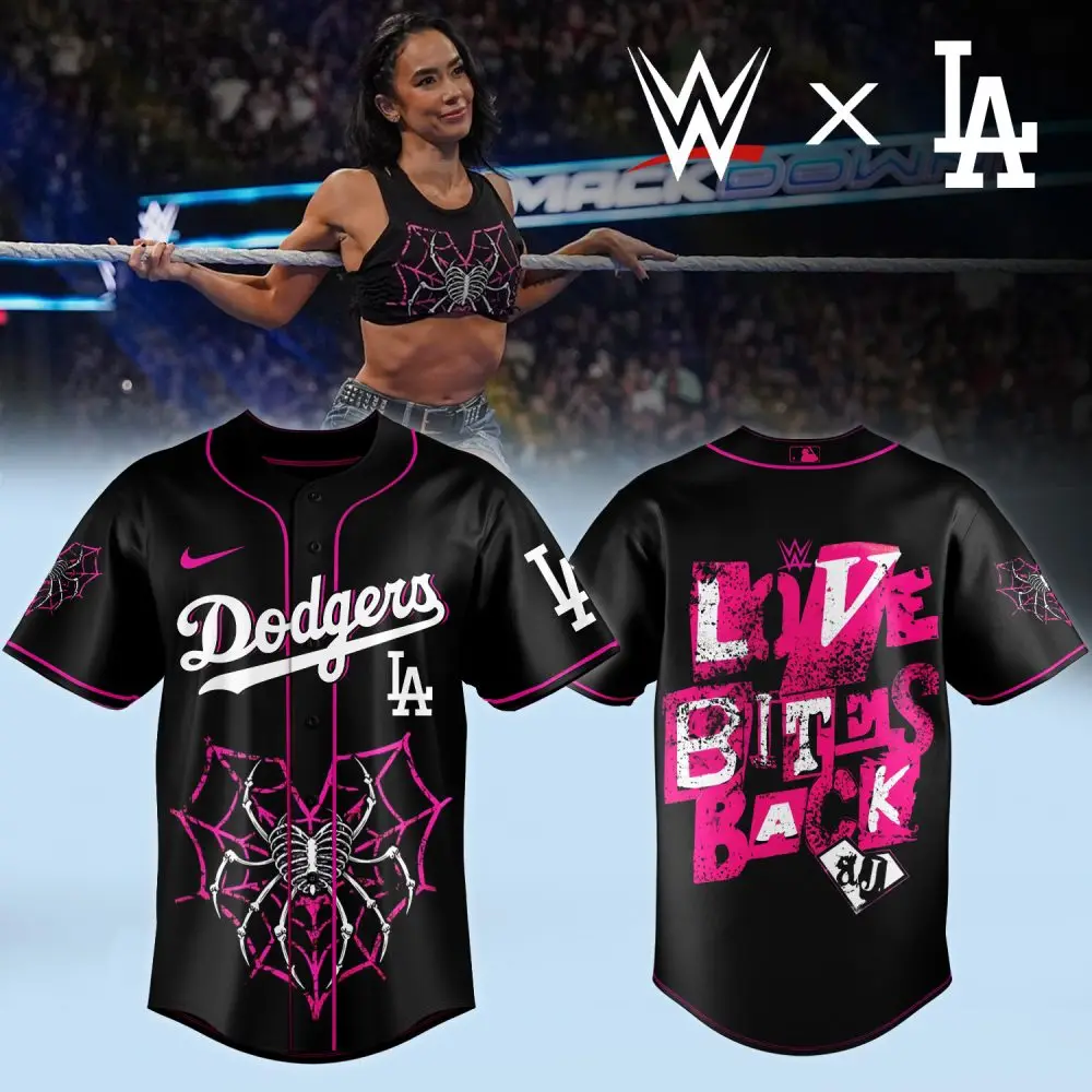 Wwe X Dodgers Limited Edition Jersey - Bold Black & Pink Design - Shop Now!