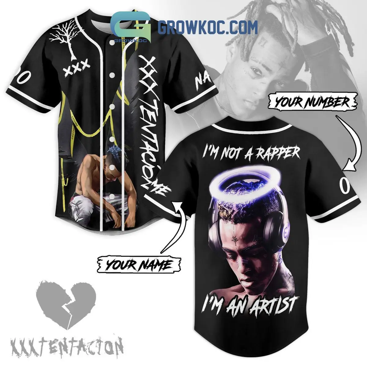 XXXTentacion I'm Not Rapper I'm An Artist Personalized Baseball Jersey