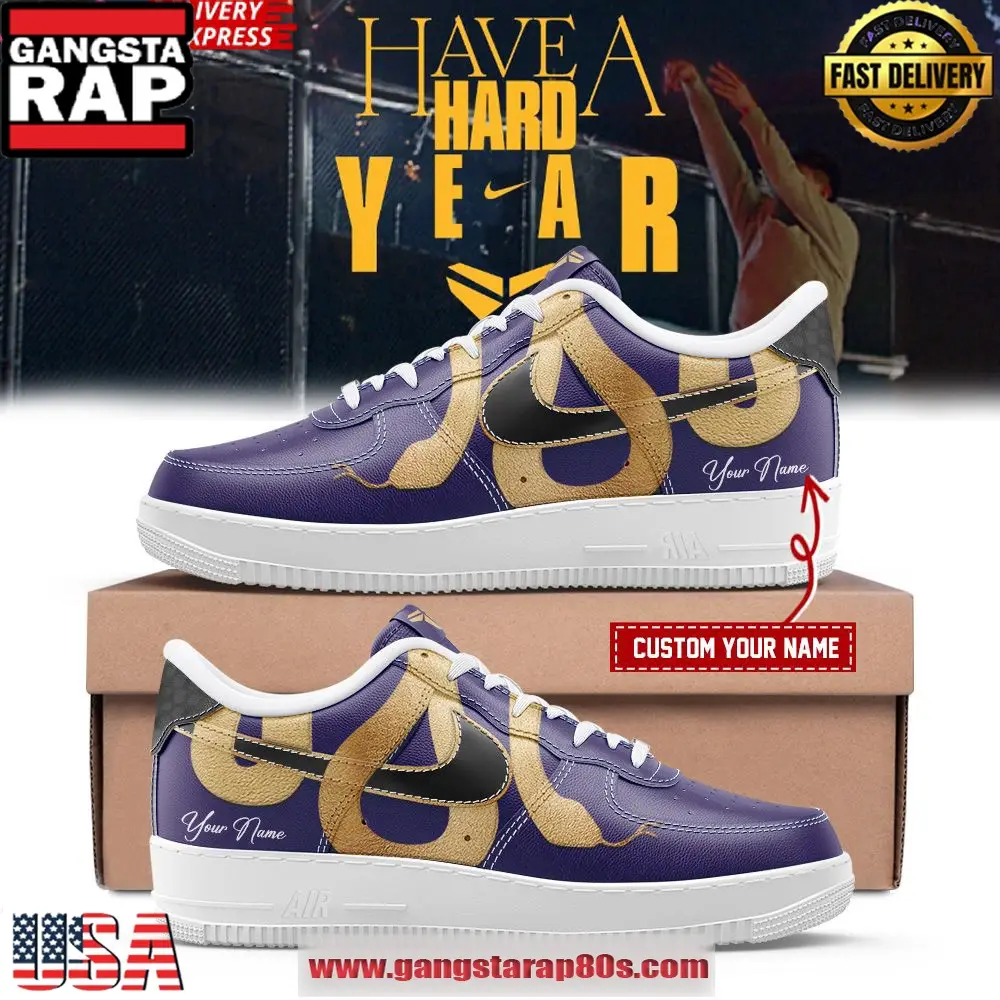 Year of the Mamba New Kobe Air Force 1 Shoes Purple Custom Sneakers Shoes