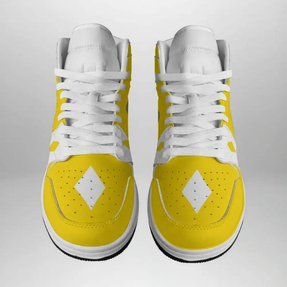 Yellow Ranger Ninjetti Power Rangers AJ1 High Top Shoes