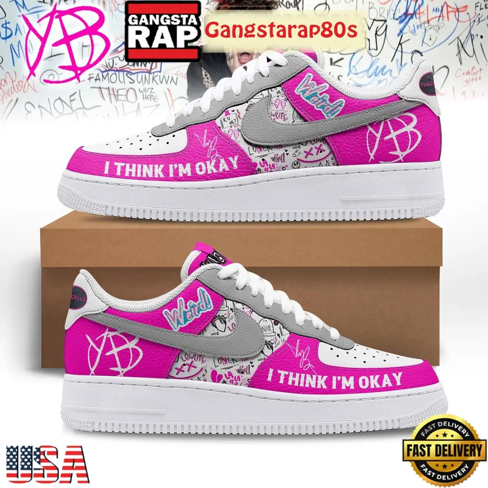Yungblud I Think I’m Okay Limited Edition Air Force 1 Sneakers Shoes Yungblud I Think I’m Okay Limited Edition Air Force 1 Sneakers Shoes - Image 1