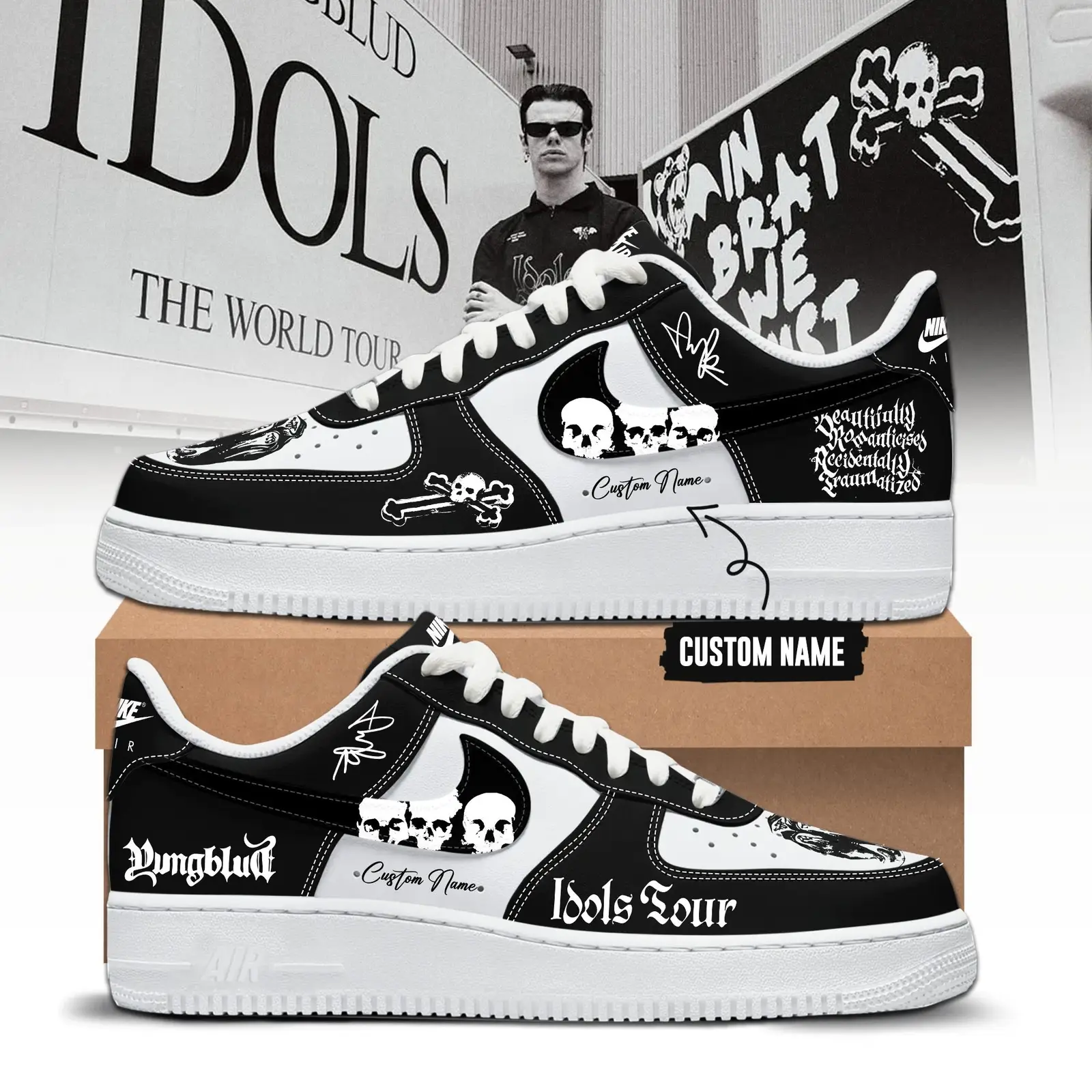 Yungblud Idols The World Tour 2026 Limited Edition Air Force 1 Sneakers | RO67