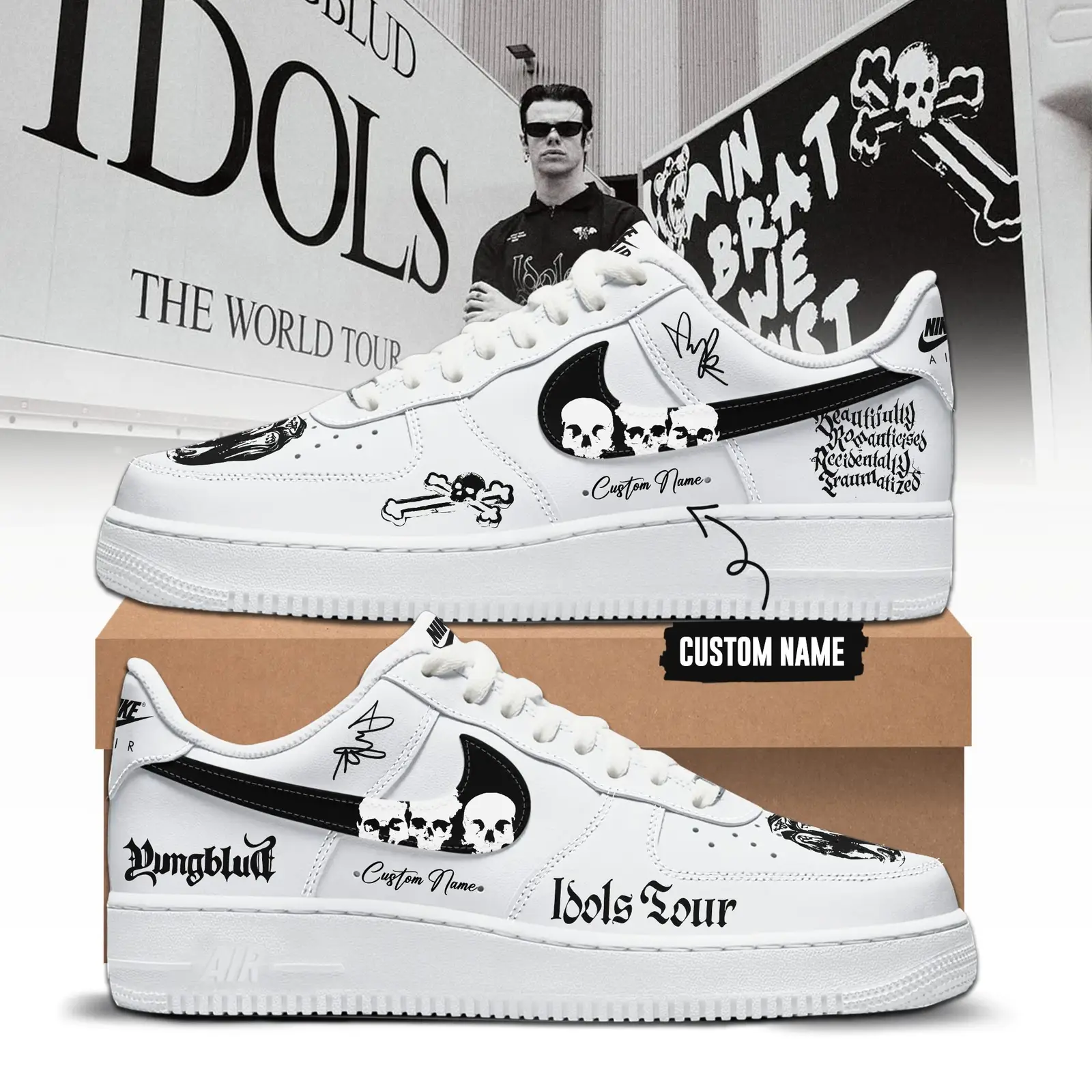 Yungblud Idols The World Tour 2026 Limited Edition Air Force 1 Sneakers | ZR53