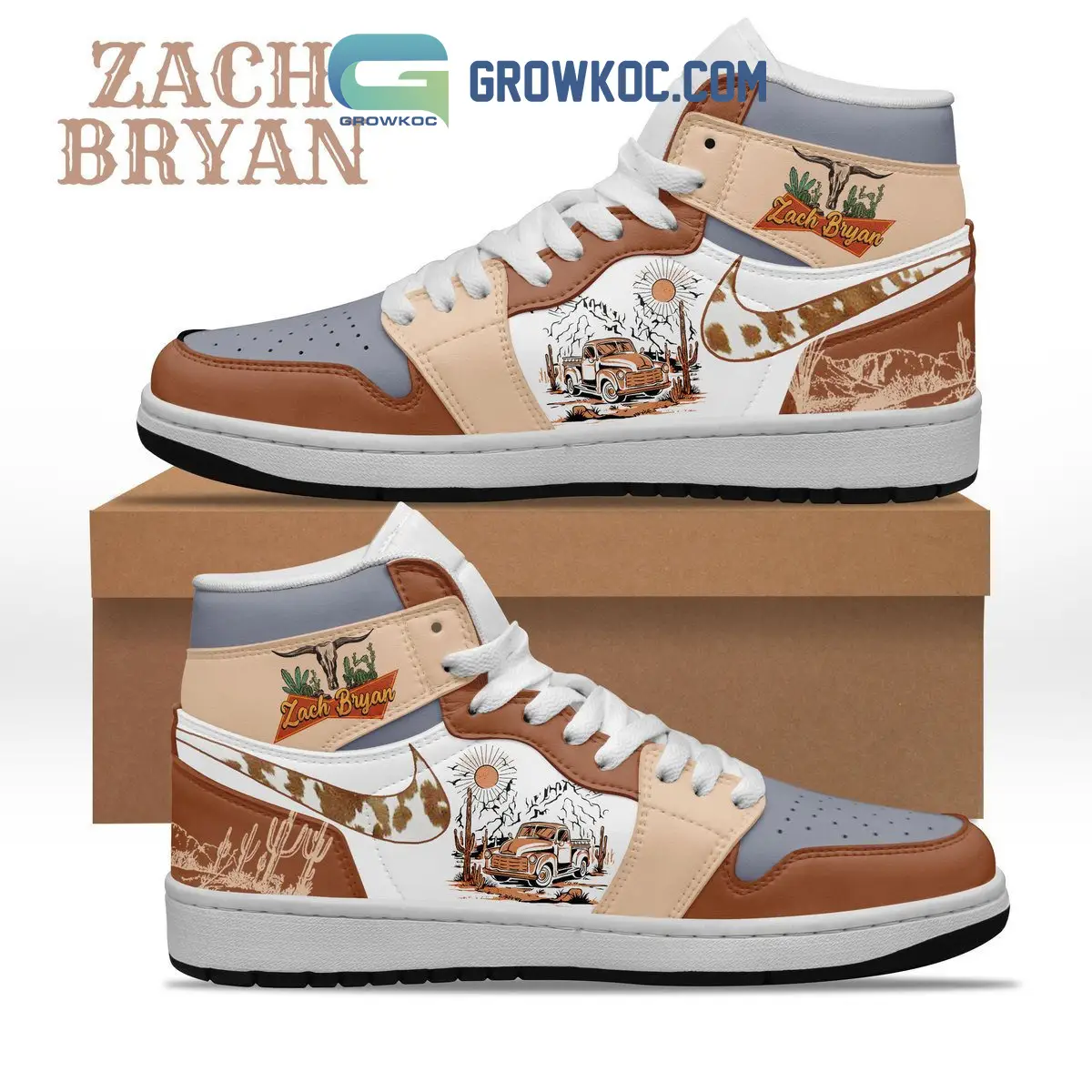 Zach Bryan Love Fan Air Jordan 1 Shoes Zach Bryan Love Fan Air Jordan 1 Shoes - Image 1