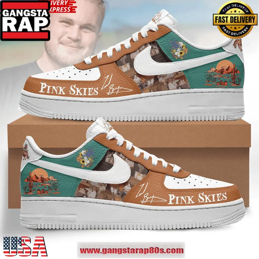 Zach Bryan Pink Skies New Edition Air Force 1 Sneakers Shoes