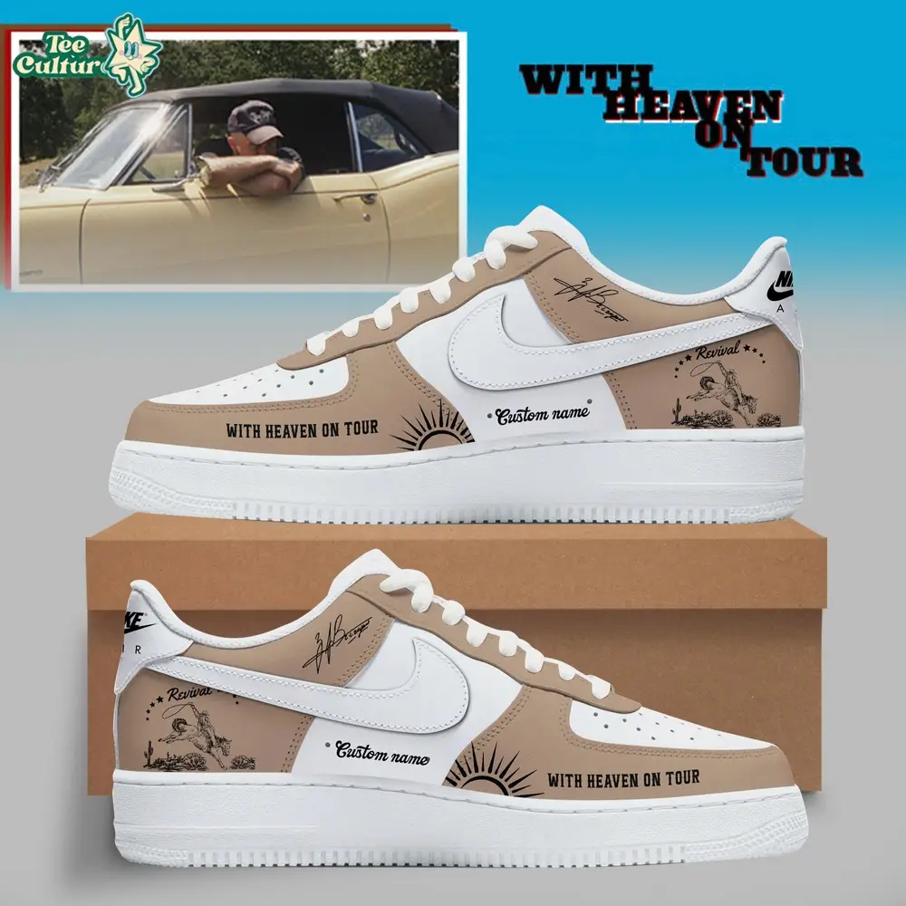 Zach Bryan With Heaven On Tour 2026 Yellow Air Force 1 Limited Edition Shoes