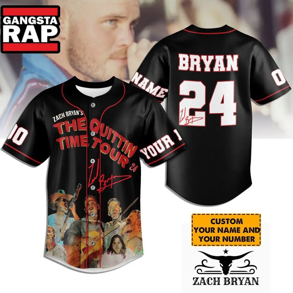 Zach Bryan's The Quittin Time Tour Custom Baseball Jersey Shirt